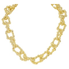 Chunky Gold Link Necklace Signature Design Statement 14k Yellow