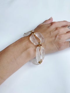 Chunky hand carved Lucite and gold bracelet