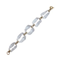Chunky hand carved Lucite and gold bracelet