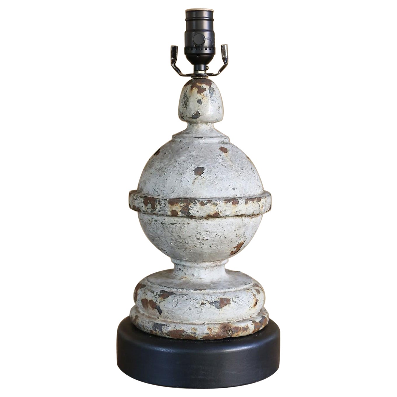 Chunky Iron Table Lamp of Simple Industrial Feel For Sale