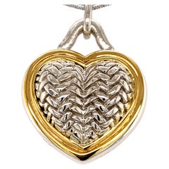 Chunky Kieselstein-Cord Gold and Sterling Heart