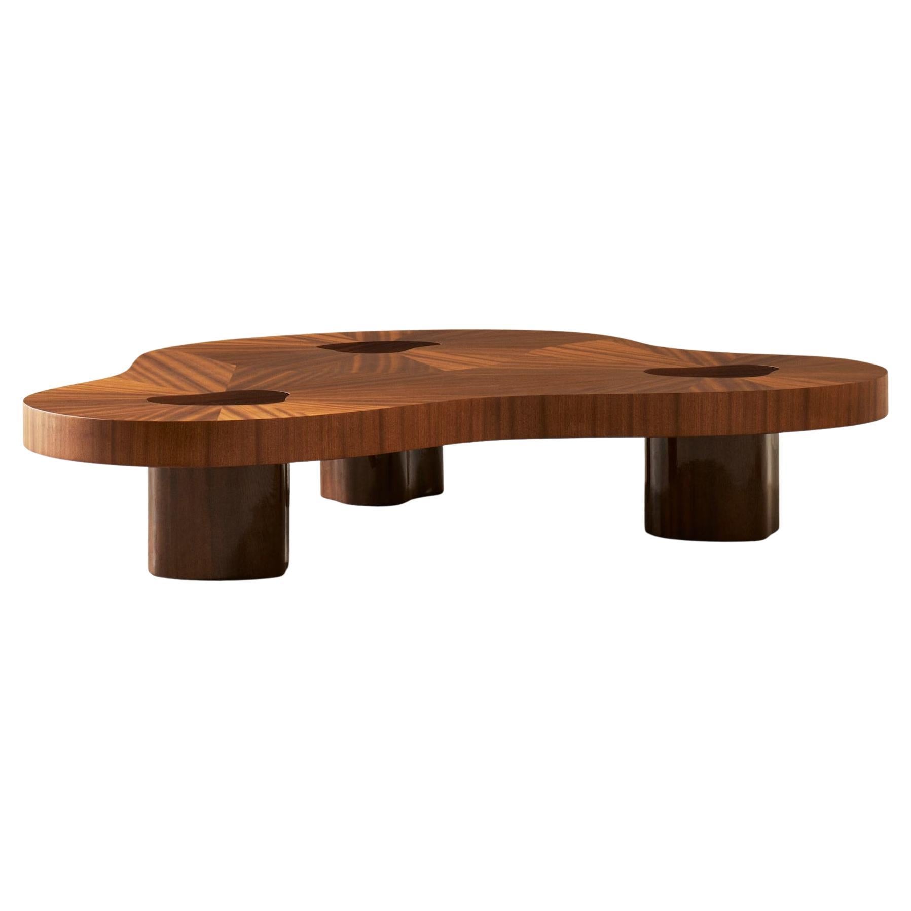 Chunky Large Cloud Coffee Table in Mahogany For Sale