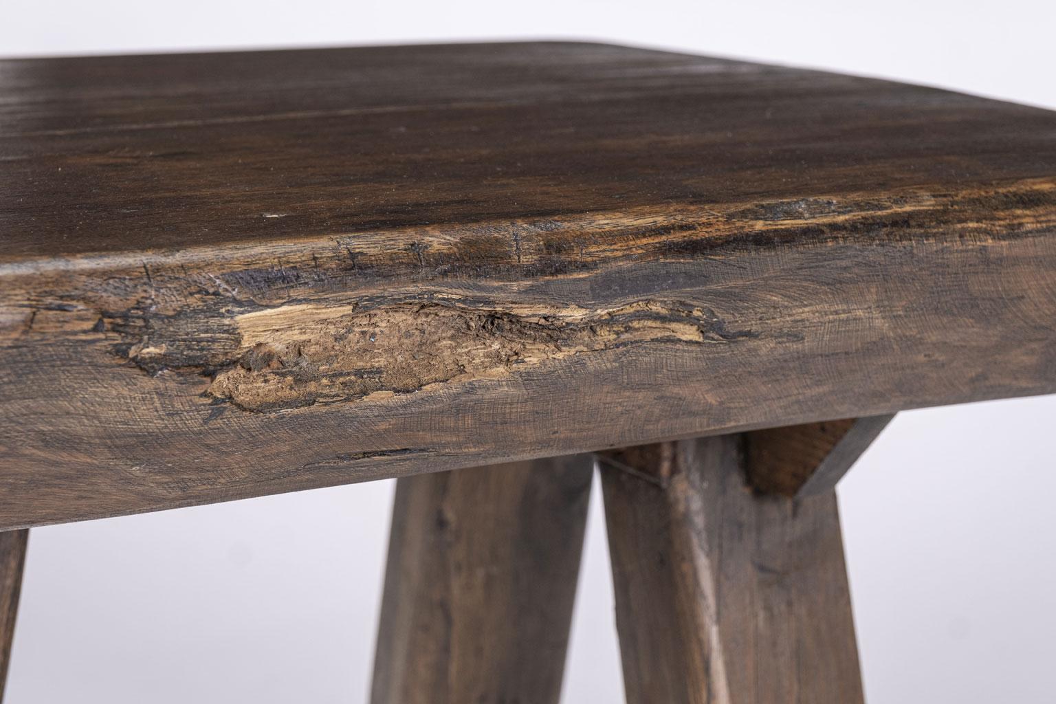 Hand-Carved Chunky Live-Edge Rustic Table
