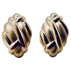 Chunky “Love Knot” Byzantine Knot Earrings in 14K Yellow Gold
