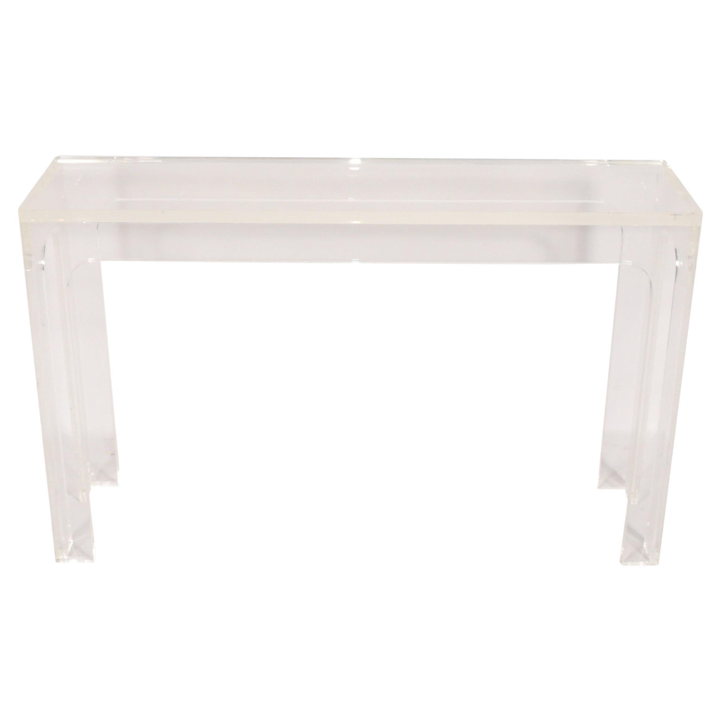 Chunky Lucite Console Table