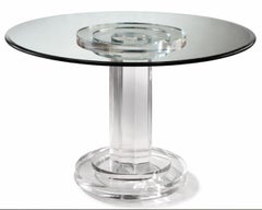 Chunky Lucite Dining Table Base Mid Century Modern Style Glamour Acrylic