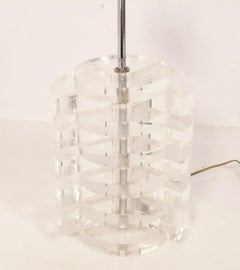 Chunky Lucite Lamp attributed to Karl Springer Mid Century Modern Glamour