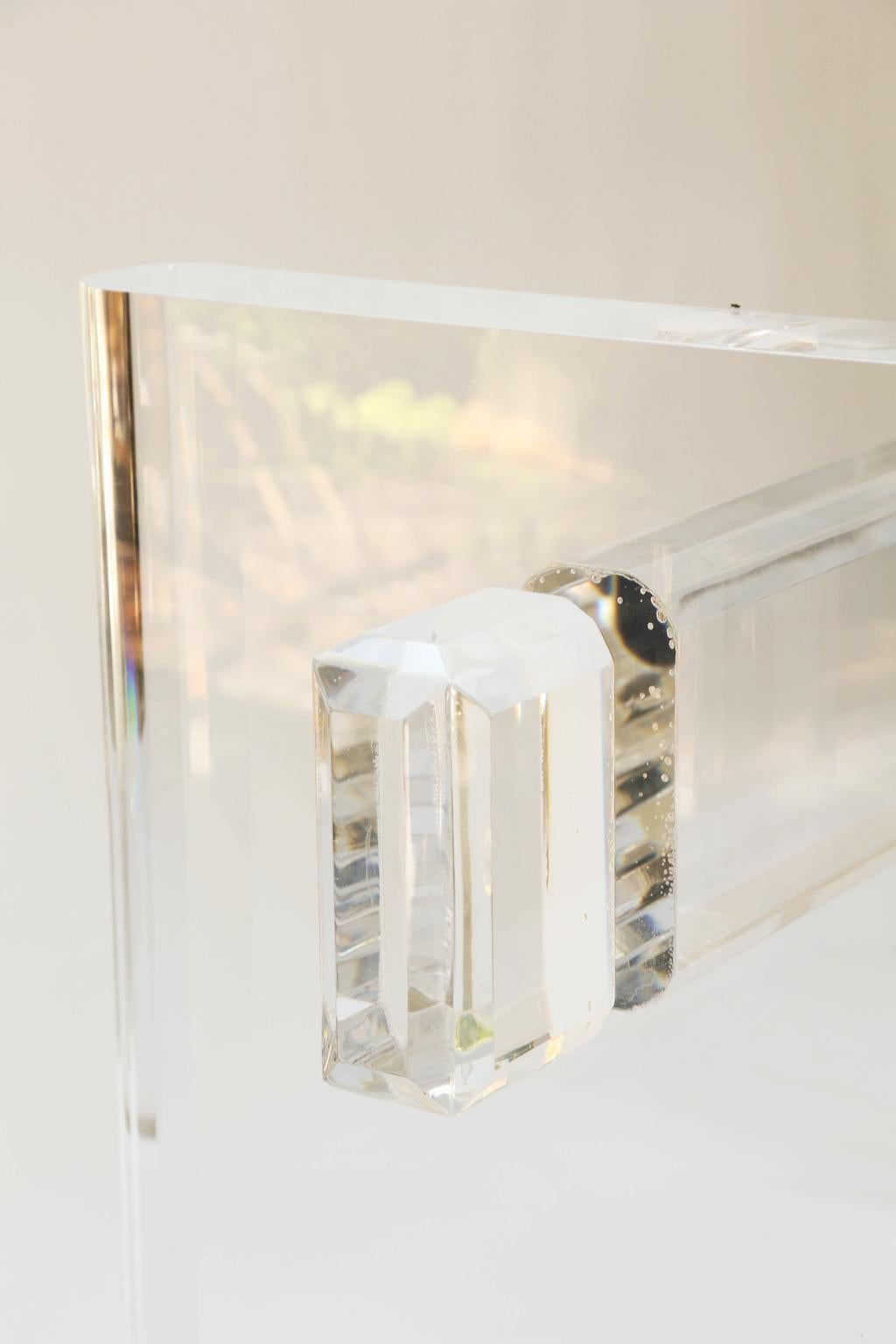 Late 20th Century Chunky Lucite Table Base in the Manner of Karl Springer