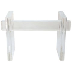 Chunky Lucite Table Base Attributed to Karl Springer