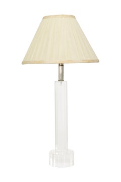 Chunky Lucite Tubular Column Table Lamp By Design Classics