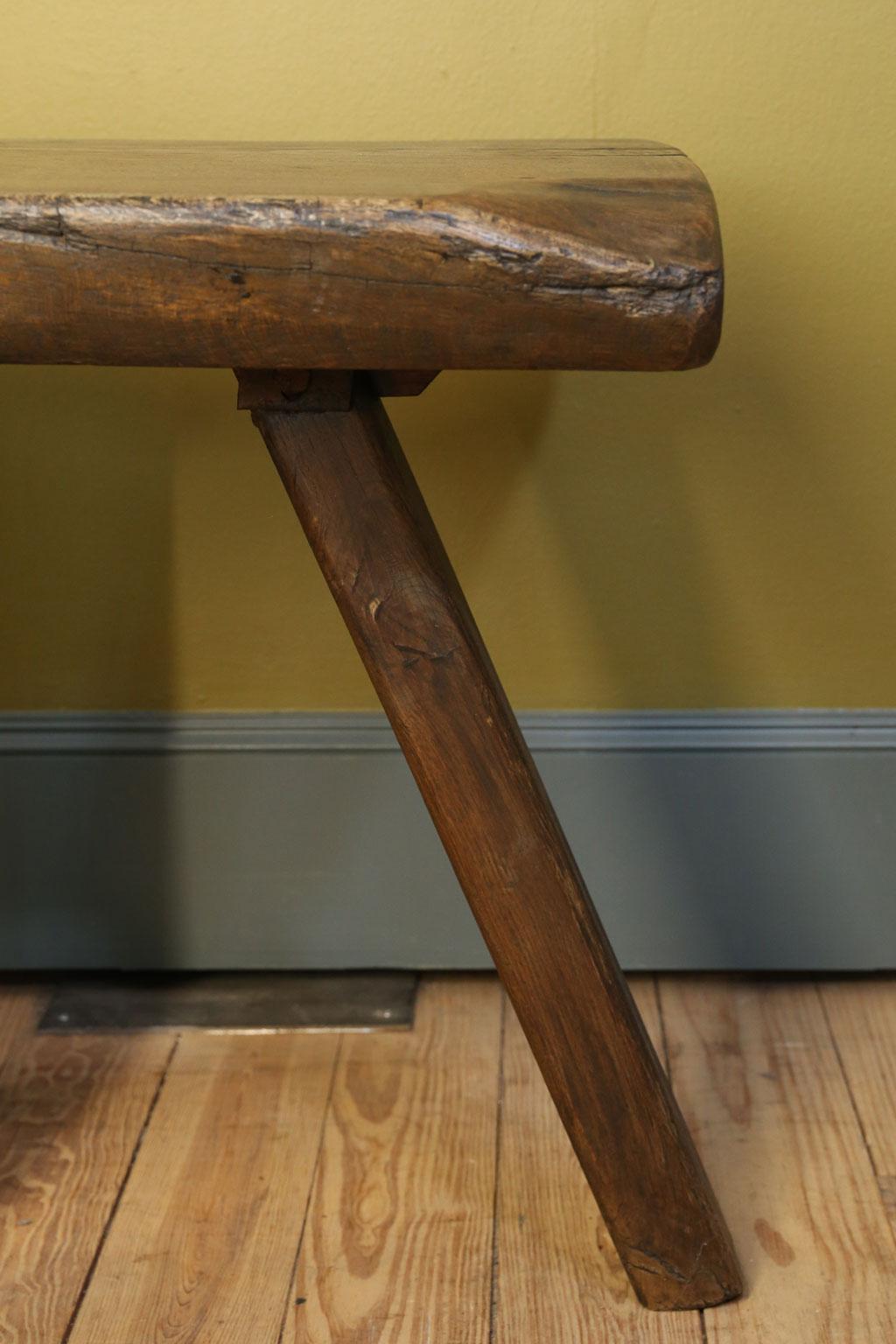 Chunky Massive Side Table or Stool With a Primitive , Rustic Feel 1