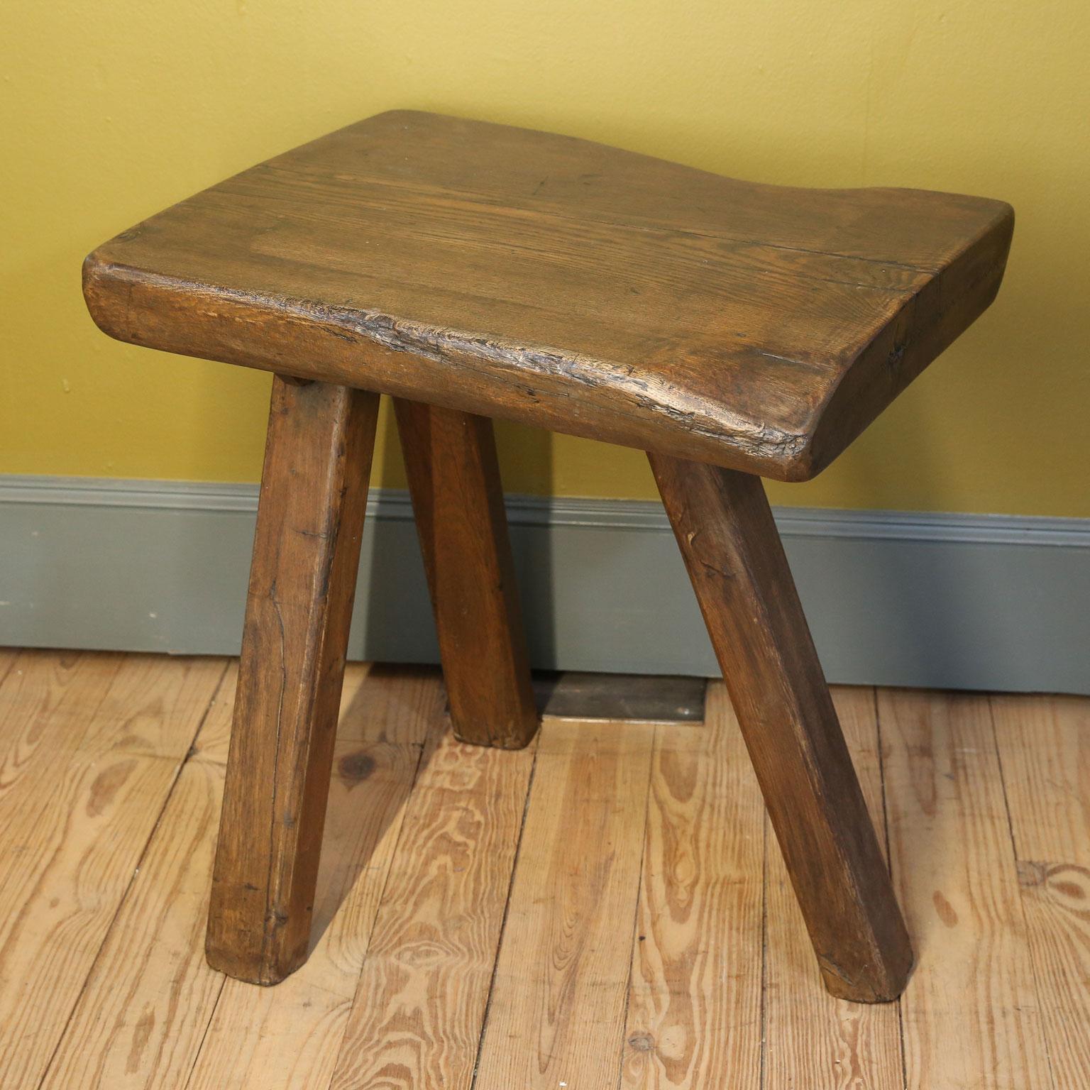 Chunky Massive Side Table or Stool With a Primitive , Rustic Feel In Good Condition In Houston, TX