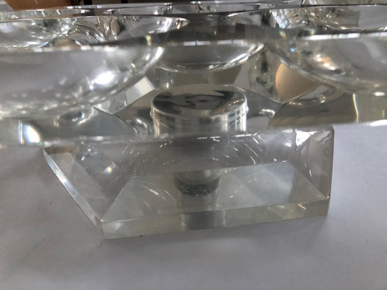 Chunky Mid-Century Modern Lucite Lazy Susan Centerpiece at 1stDibs