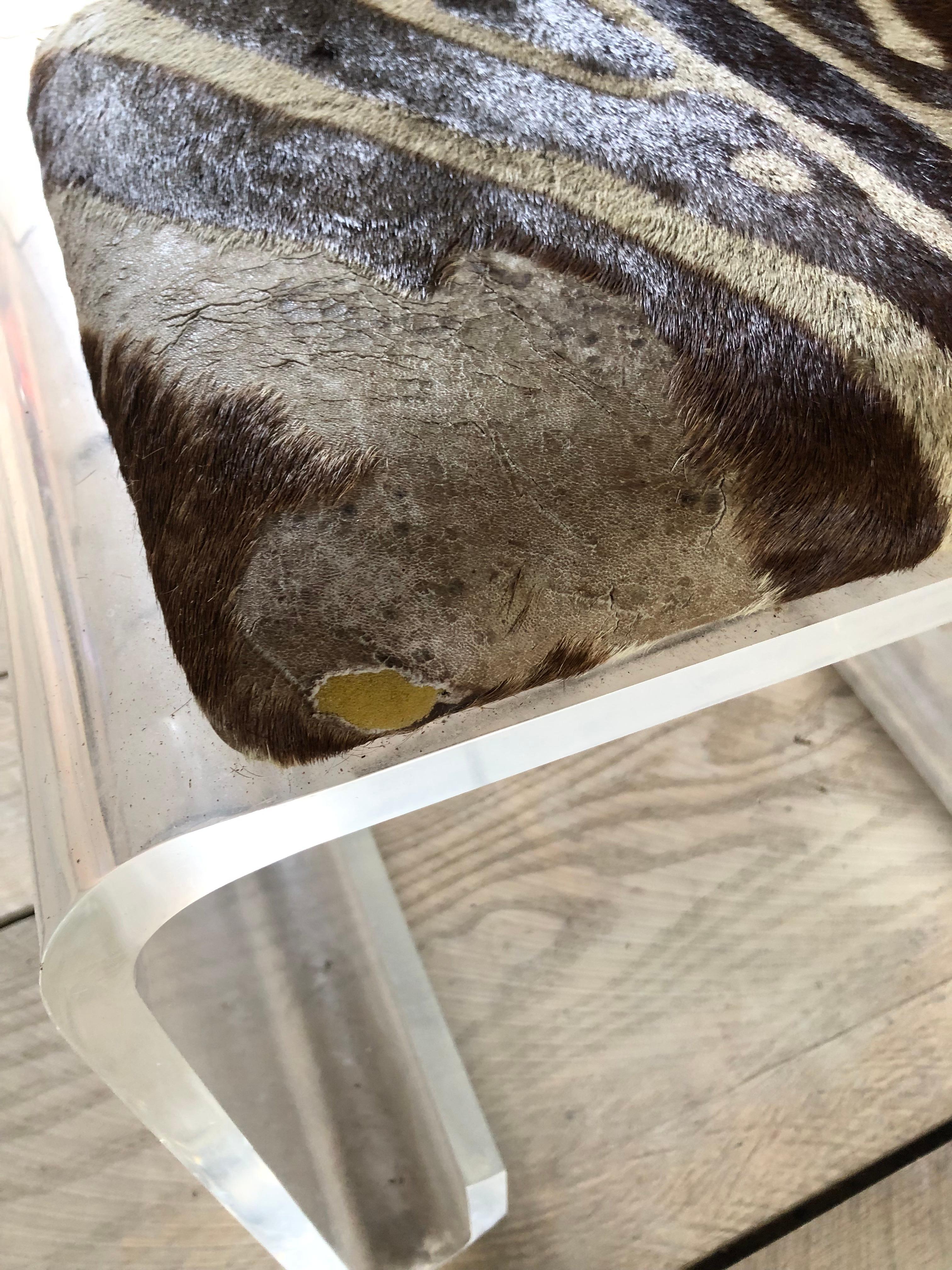 Chunky Mid Century Modern Lucite Waterfall Style Ottoman Bench 1