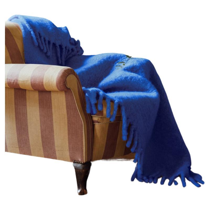 Chunky Mohair Blanket Cobalt Blue 140x200