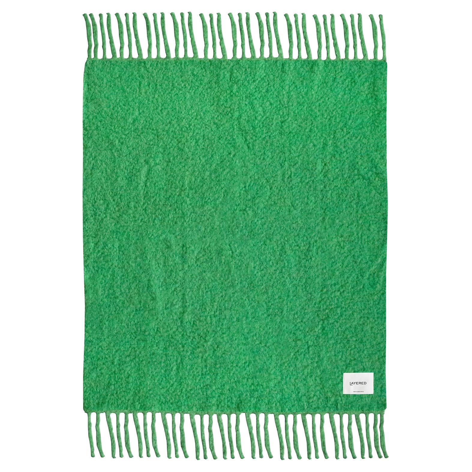 Chunky Mohair Blanket Grass Green 140x200 For Sale