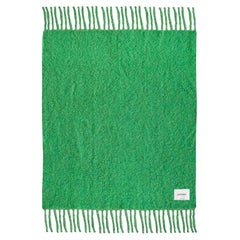 Chunky Mohair Blanket Grass Green 140x200