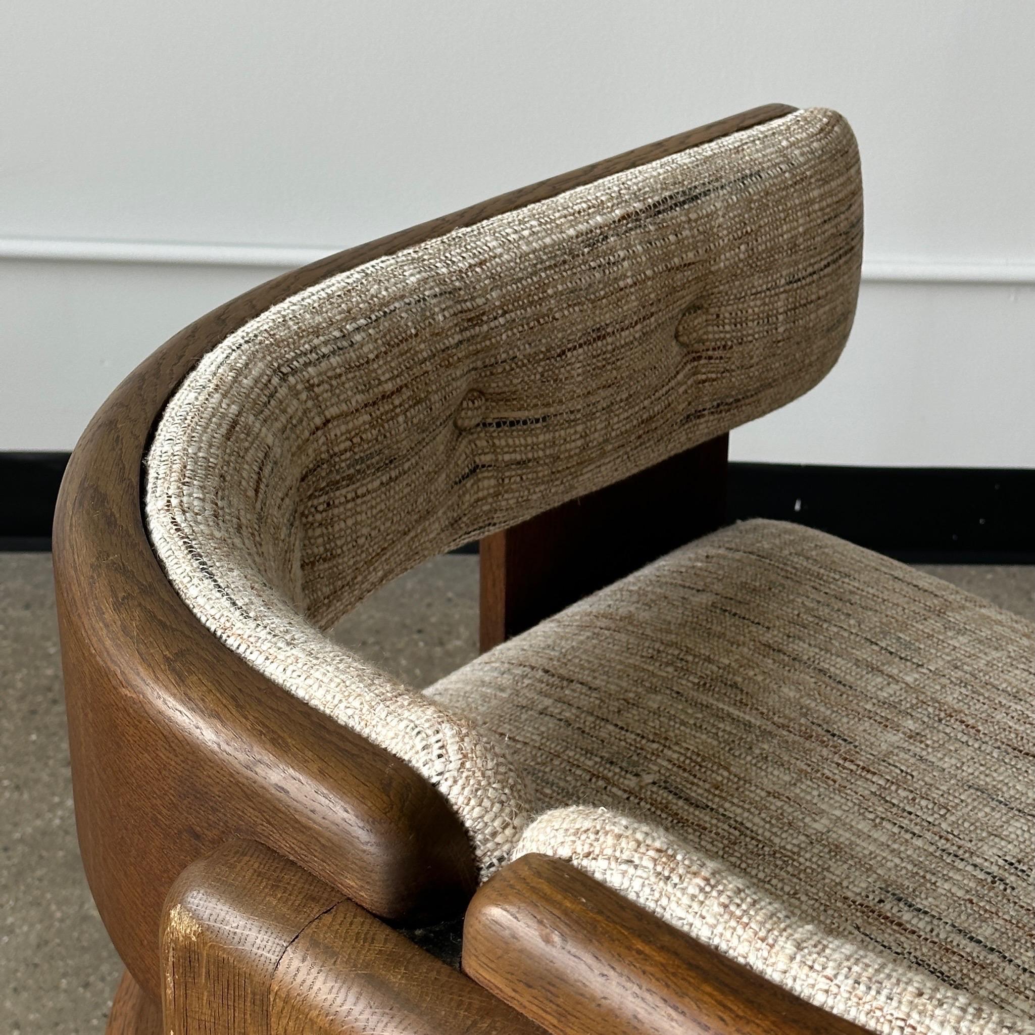 Chunky Oak Lounge Chair by Jens Risom for Marble Furniture 4
