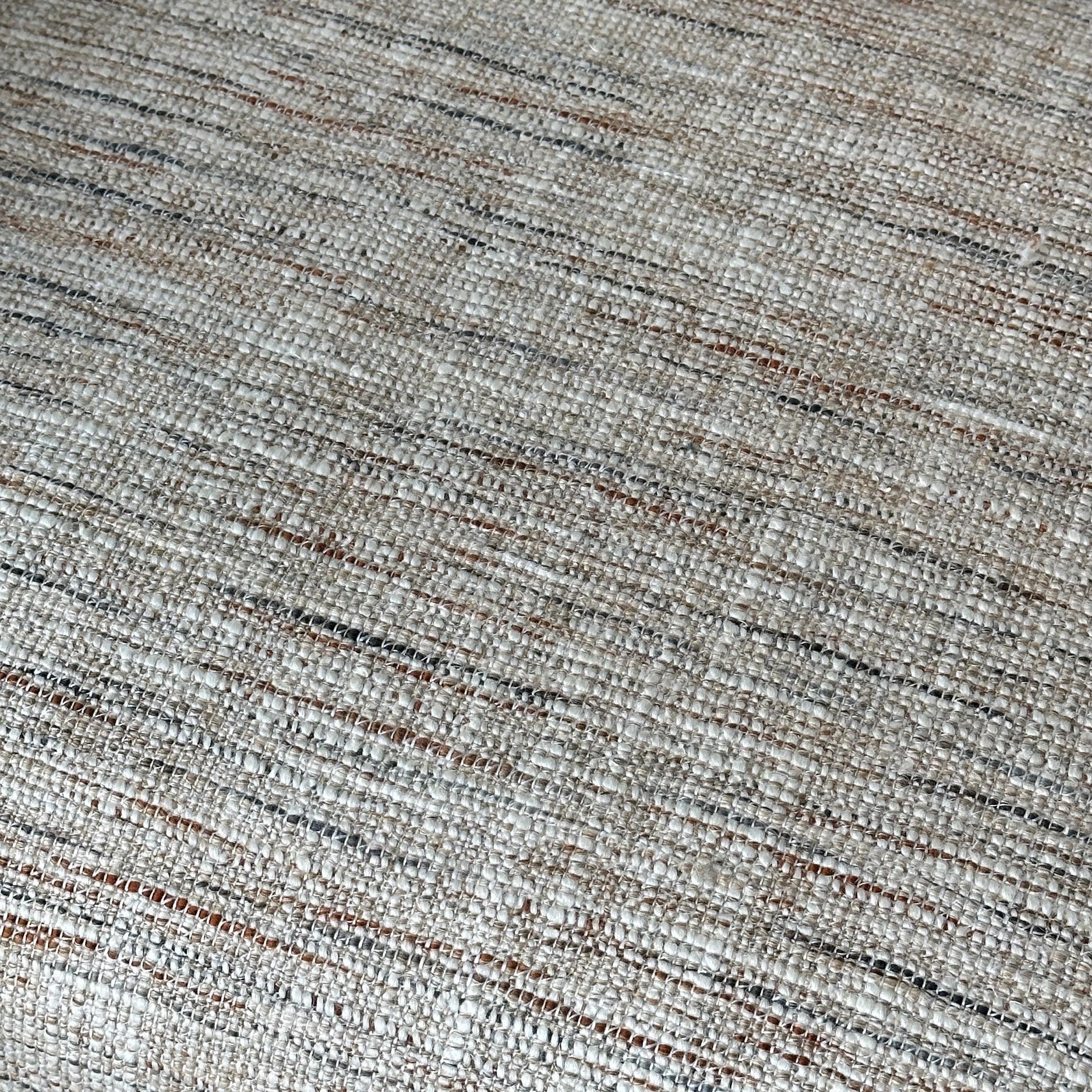 c. 1950s. Reupholstered in nubby wool. Chunky oak frame with upholstered cushions.