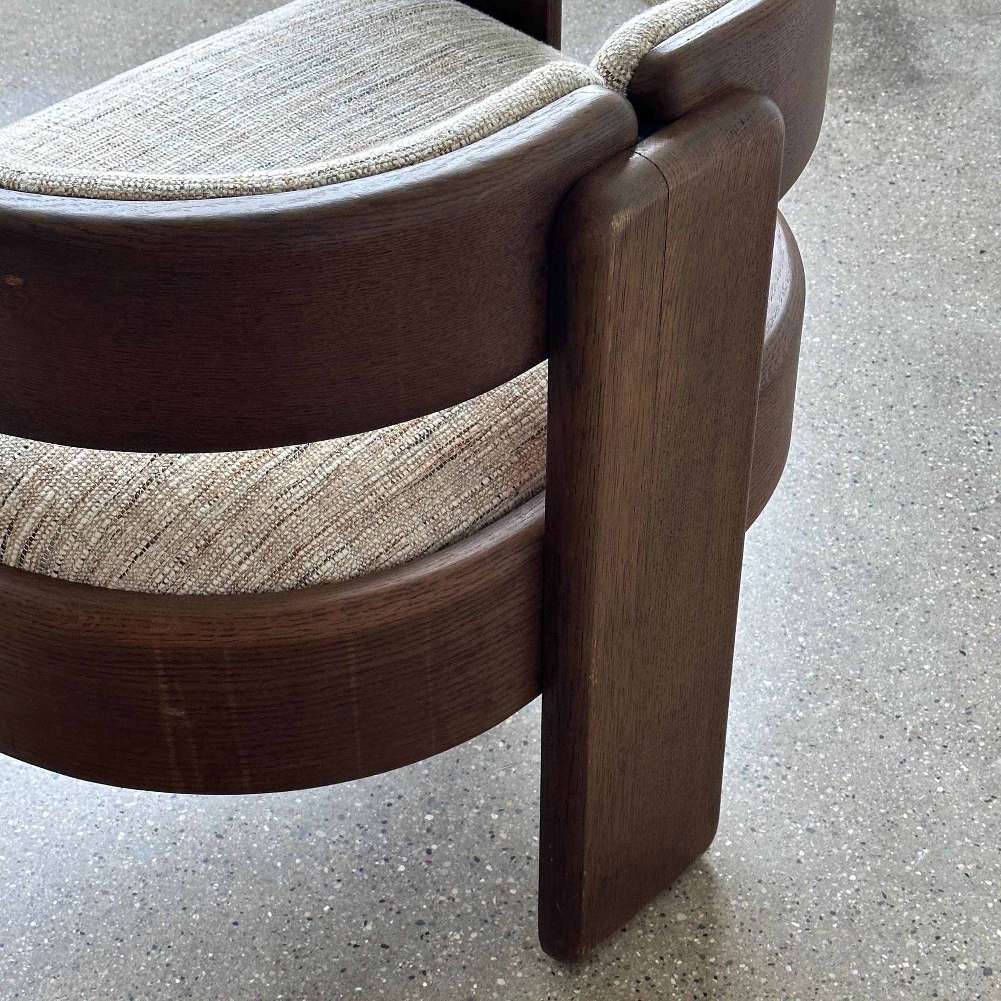 Chunky Oak Lounge Chair by Jens Risom for Marble Furniture In Good Condition In Chicago, IL