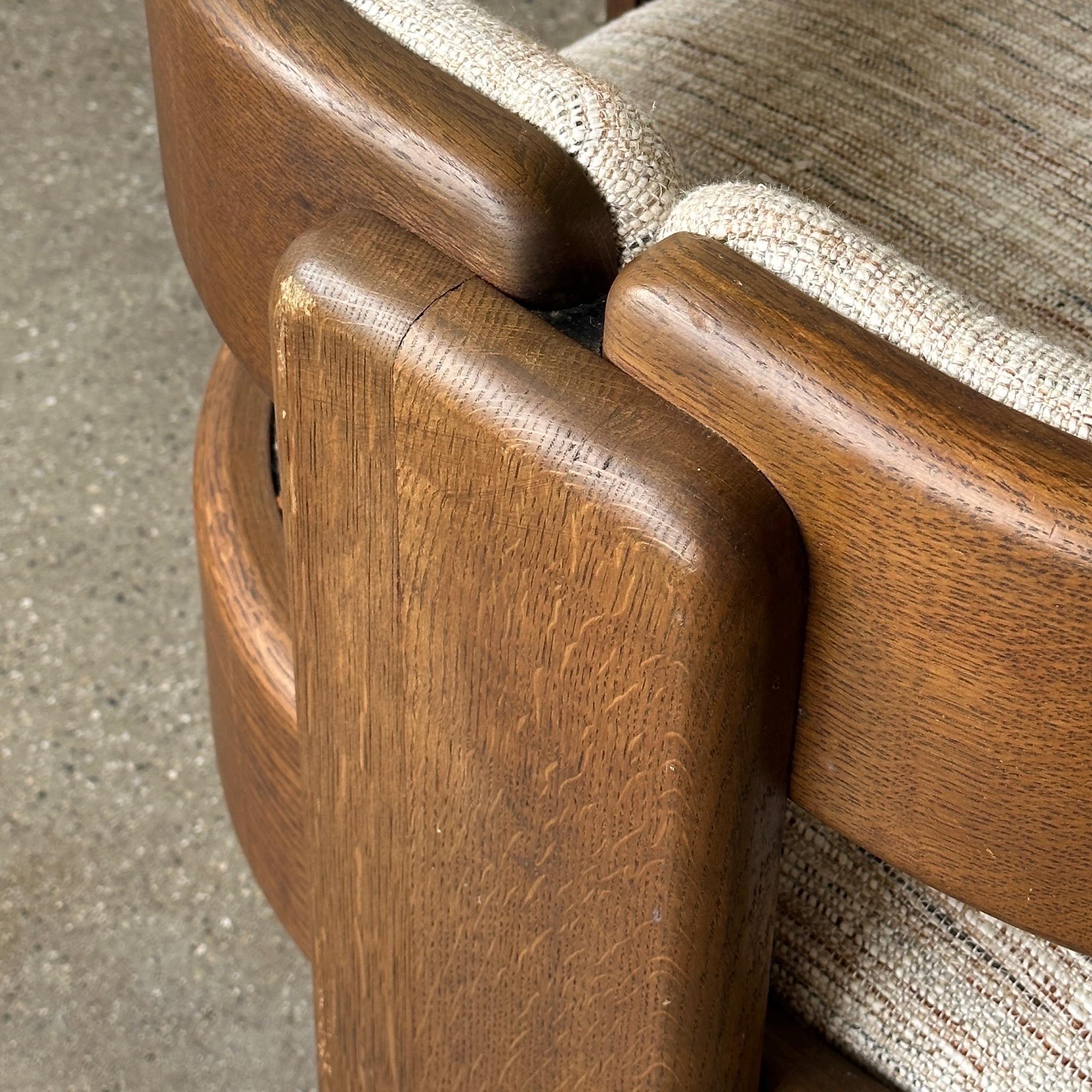 Chunky Oak Lounge Chair by Jens Risom for Marble Furniture 1