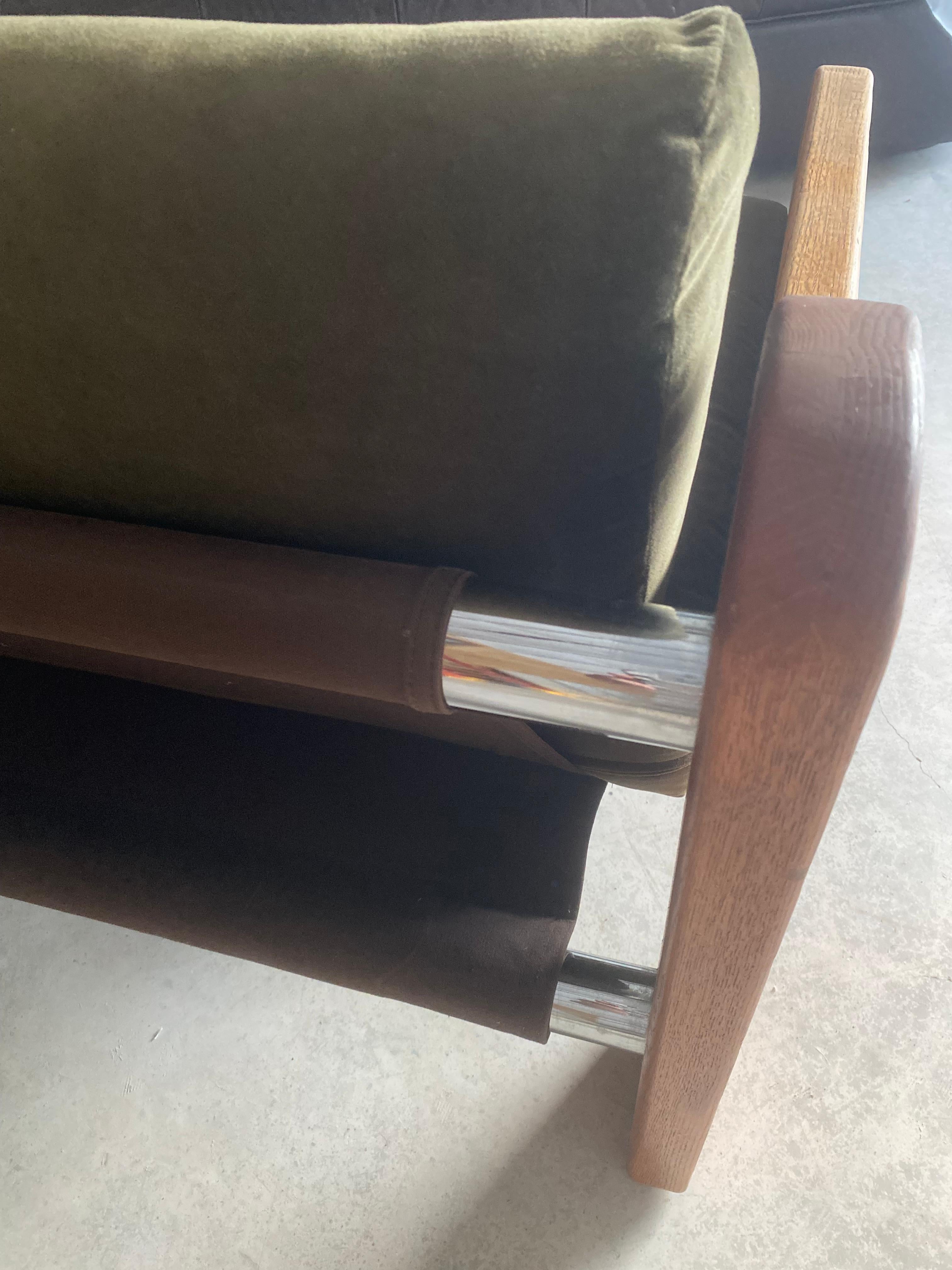 Divano a fionda Chunky Oak di Martin Rudick con rivestimento in velluto New Velvet in vendita 7