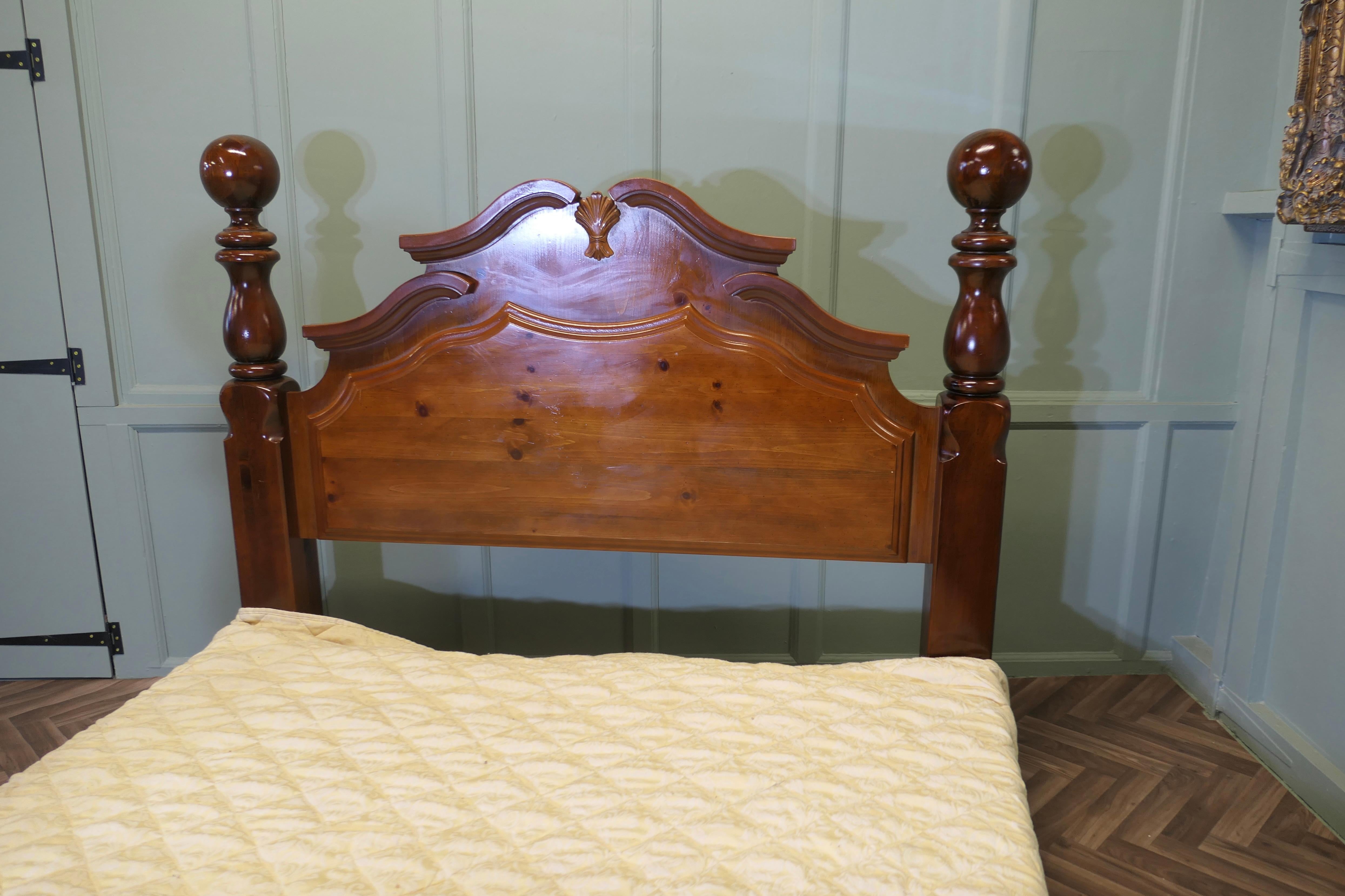 Mid-20th Century Chunky Pine King Size Double Bed For Sale