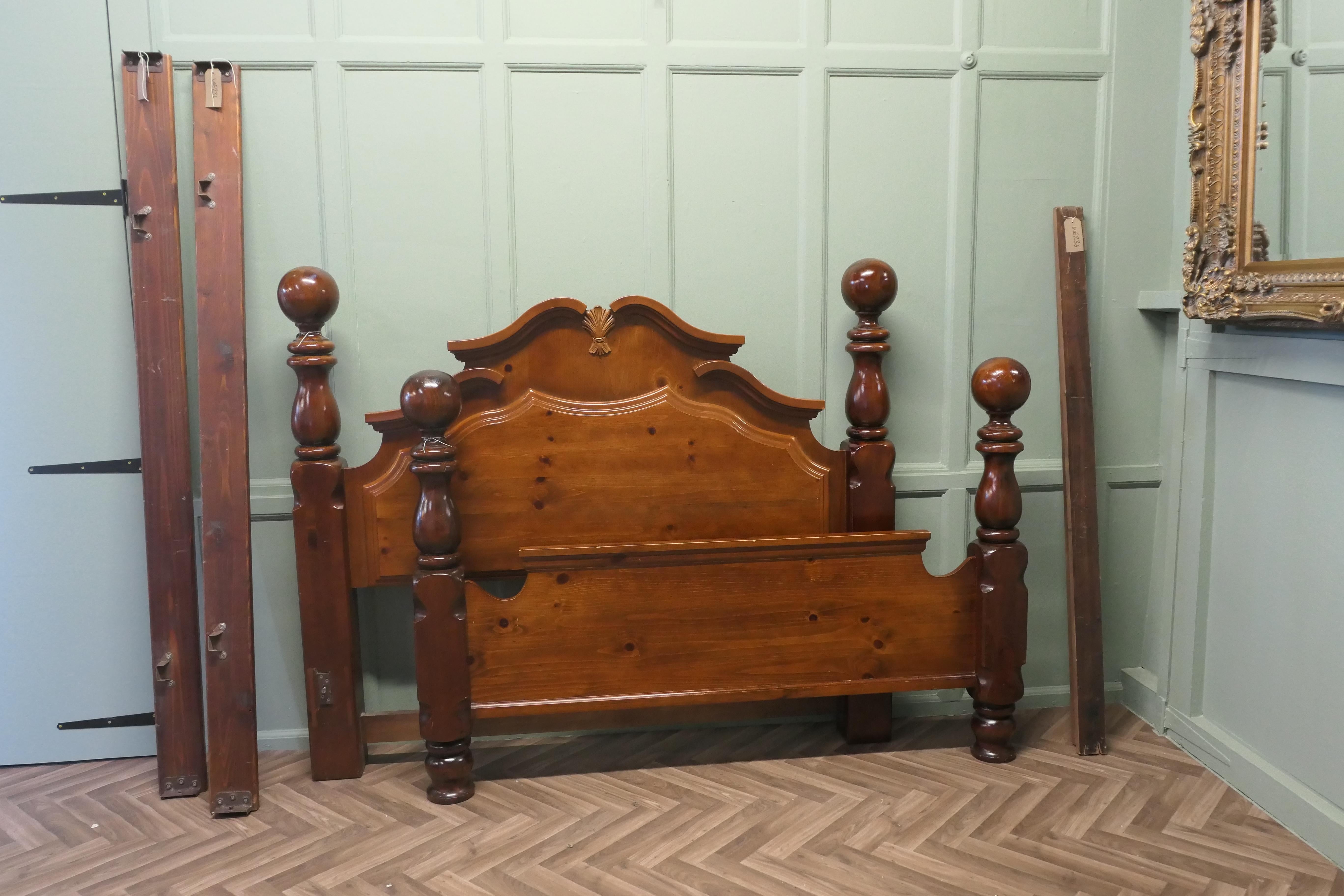Chunky Pine King Size Double Bed For Sale 3