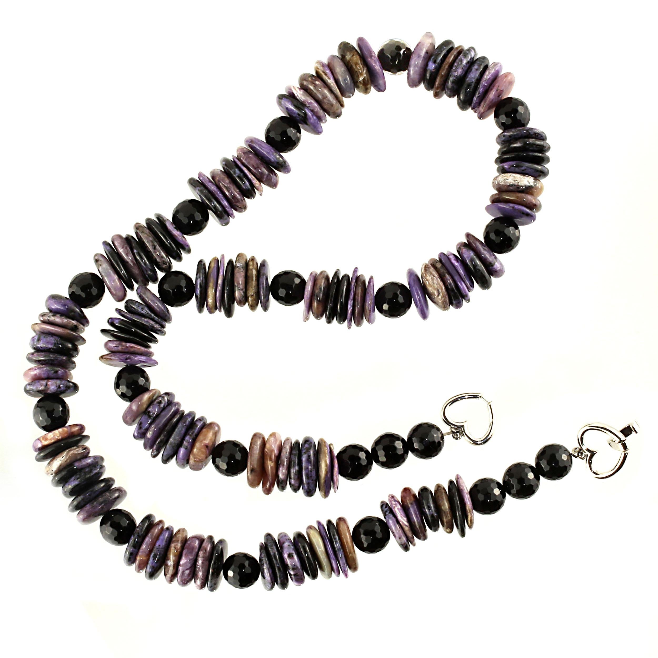 Bead AJD Handmade, Purple Charoite Slice Necklace