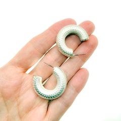 Orecchini a cerchio in argento con motivo a coste spesse, stile vintage anni 2000, gioielli da donna
