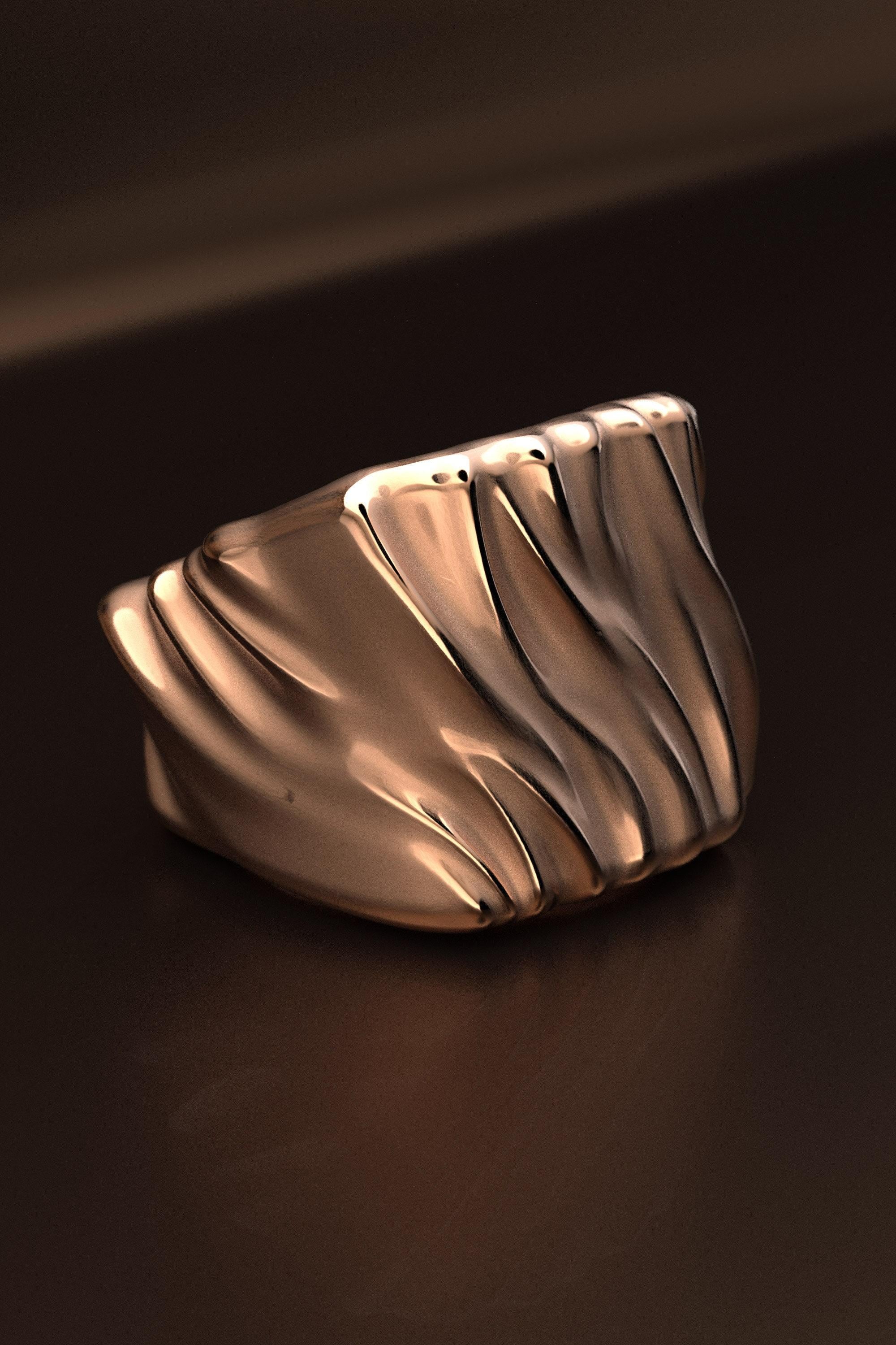 in vendita:  Anello grosso in oro 14k Made in Italy di Oltremare Gioielli 11