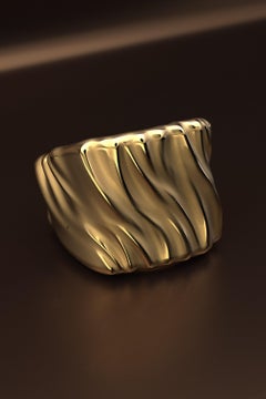 Chunky Ring in 14k Gold Made in Italy Fine Jewelry by Oltremare Gioielli