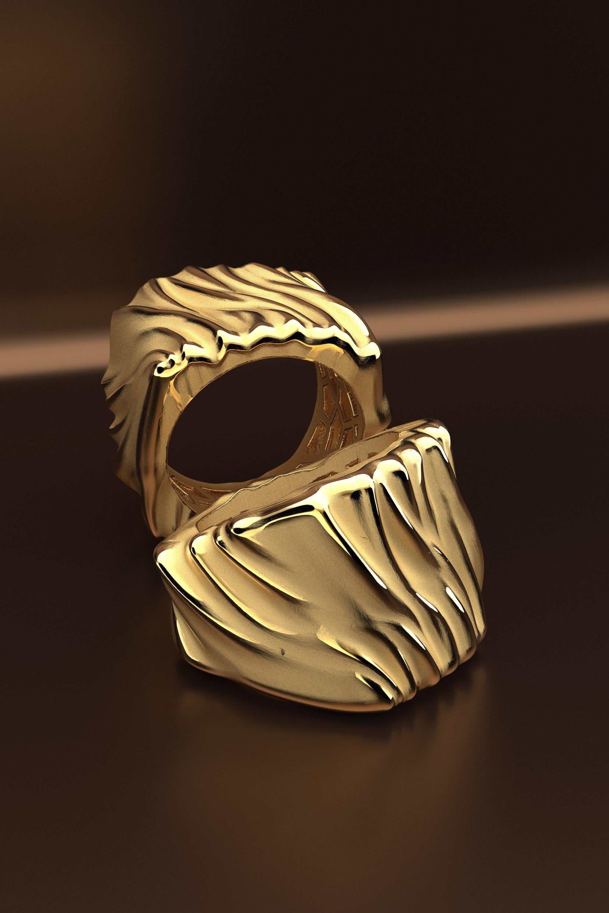 in vendita:  Anello grosso in oro 14k Made in Italy di Oltremare Gioielli 7