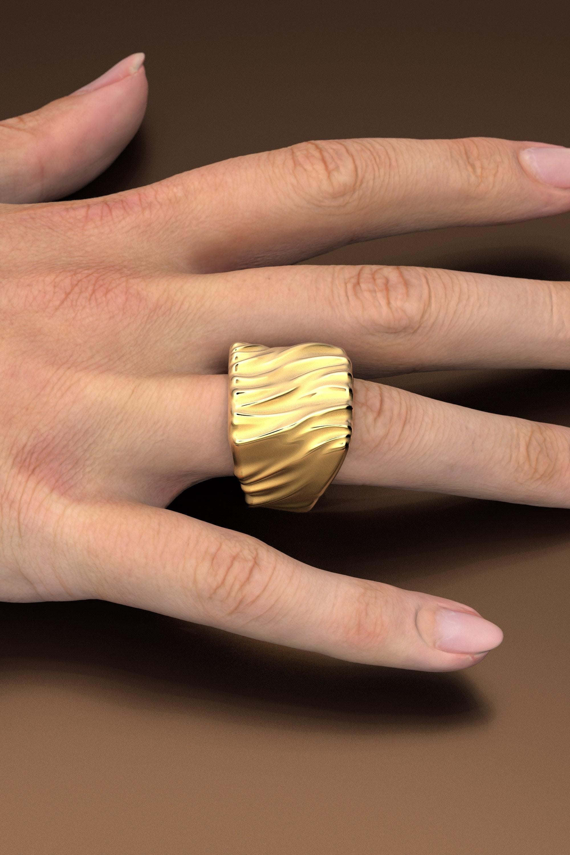 in vendita:  Anello grosso in oro 14k Made in Italy di Oltremare Gioielli 9