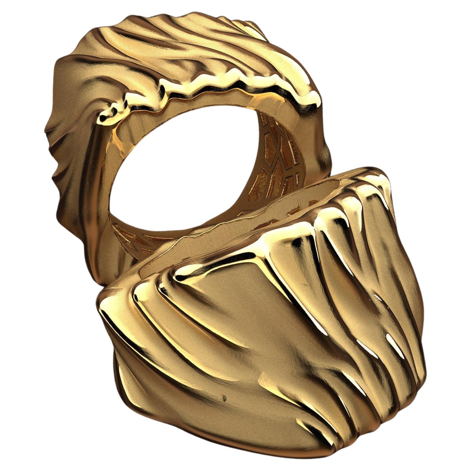 Chunky Ring in 14k Gold Made in Italy Fine Jewelry by Oltremare Gioielli