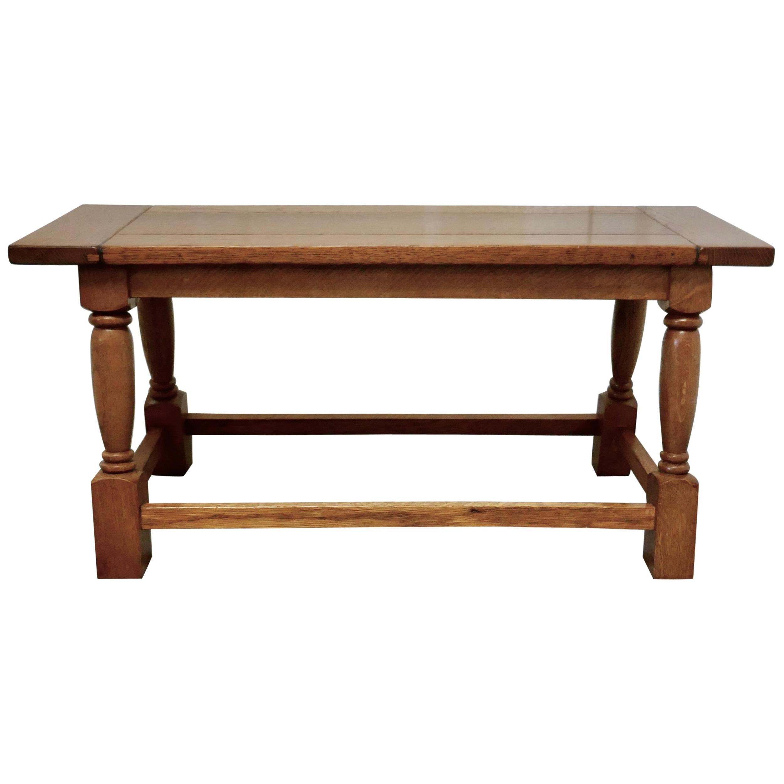 Chunky Solid Golden Oak Arts & Crafts Coffee Table