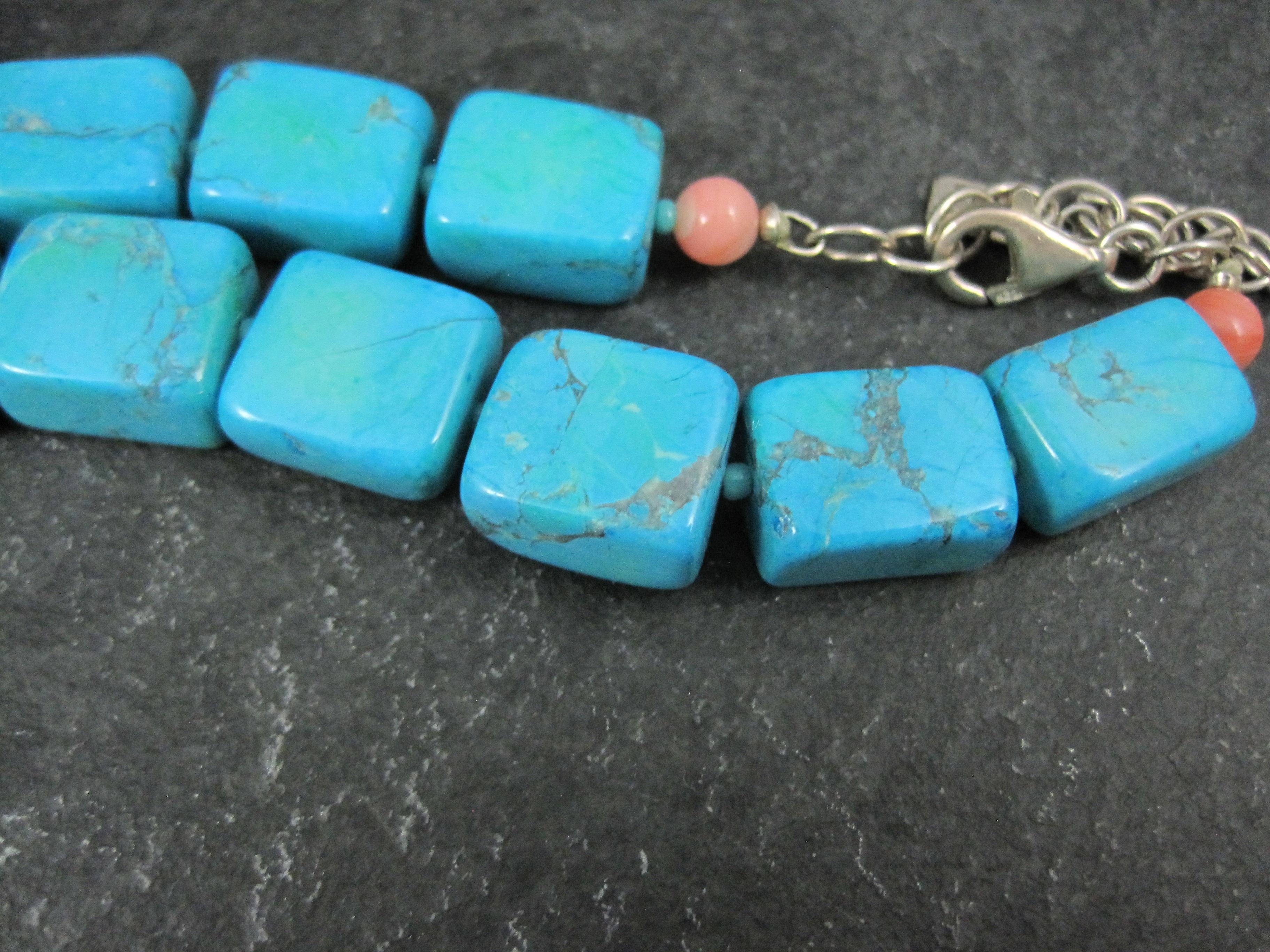 Collier en Turquoise et Corail sculpté du Sud-Ouest en vente 6