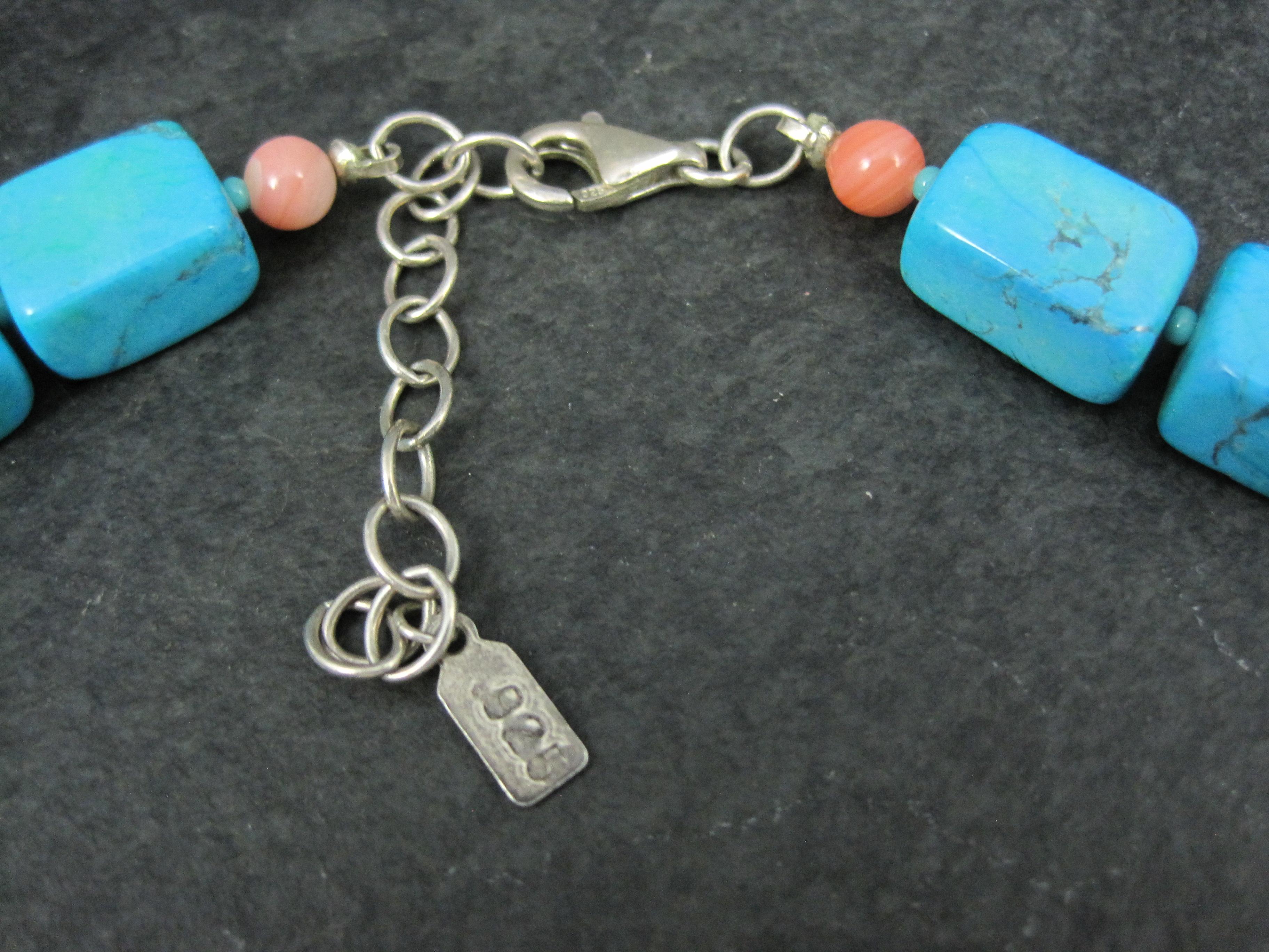 Collier en Turquoise et Corail sculpté du Sud-Ouest en vente 2