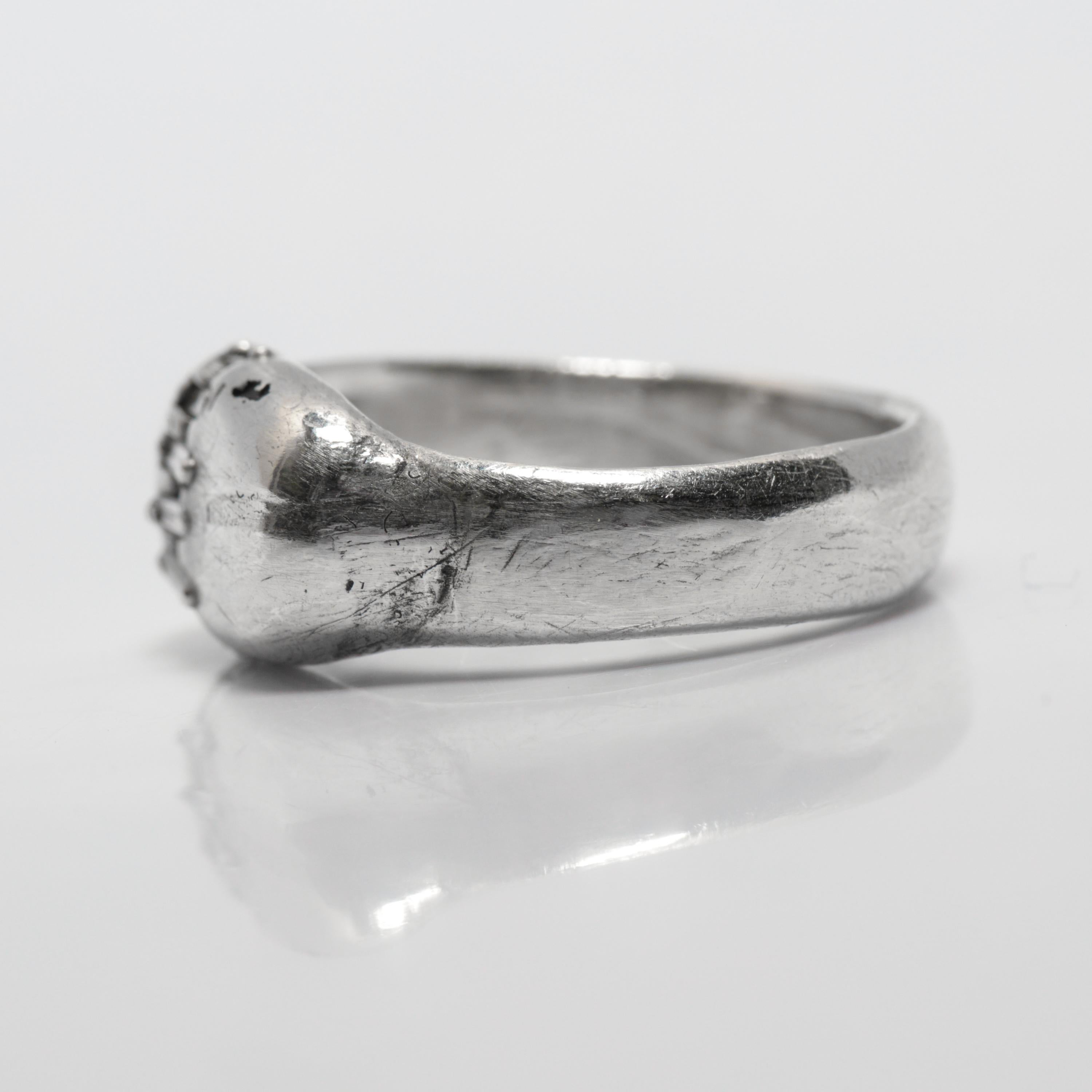Chunky Sterling Silber & natürliche Baguette Diamanten Ring, ein von einer Art im Zustand „Neu“ im Angebot in Southbury, CT