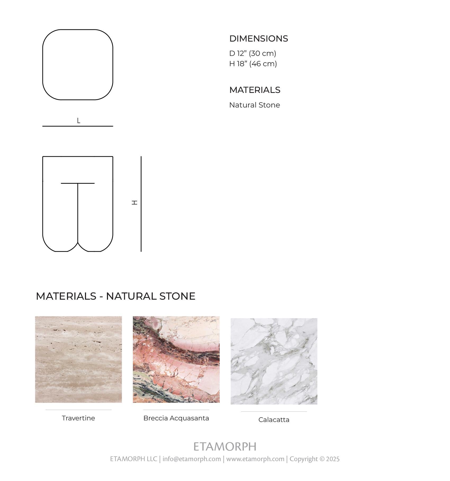 Chunky Stool & Side Table Roman Travertine In New Condition For Sale In Carrara, Toscana
