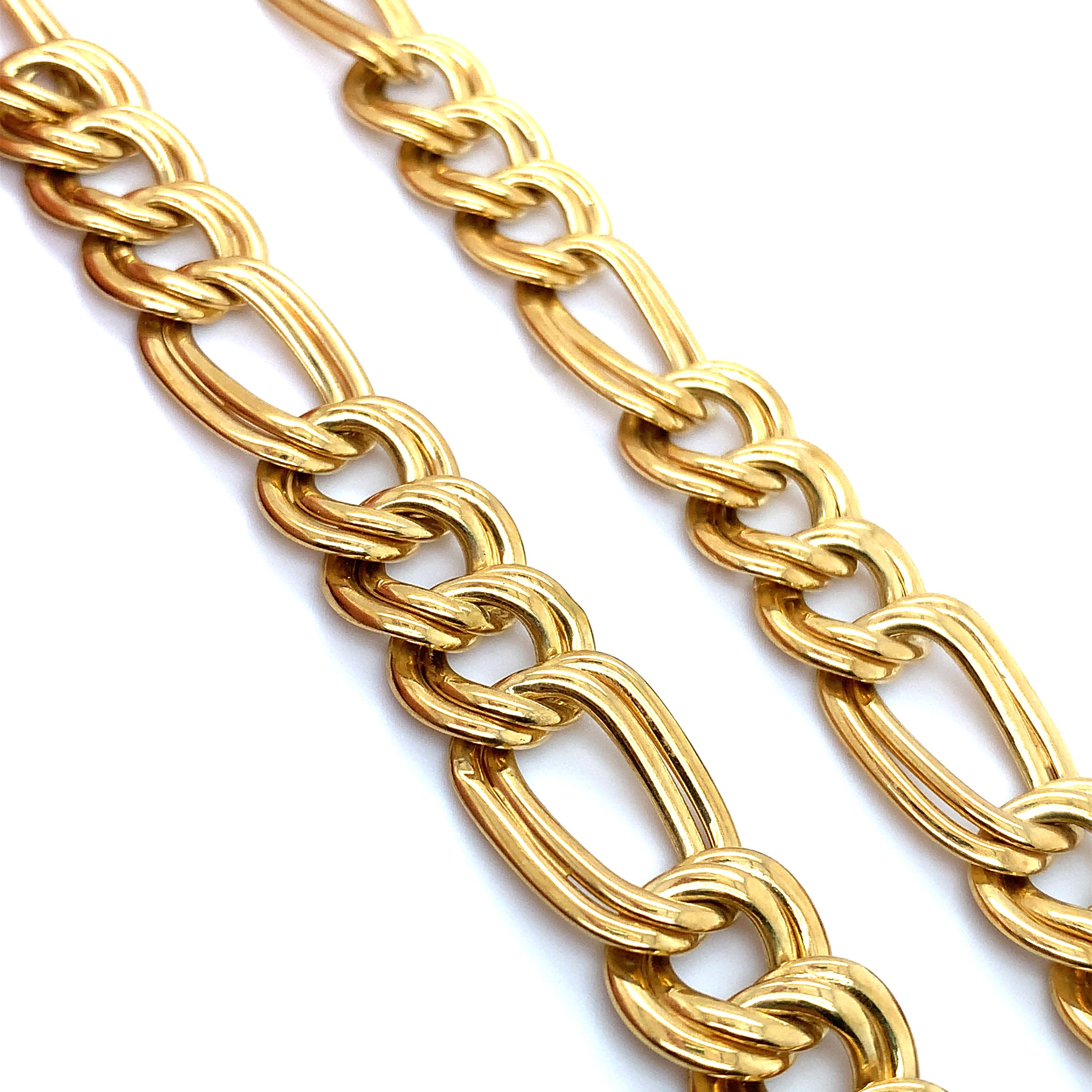 Collier à maillons cubains de style massif en or jaune 18k en vente 2