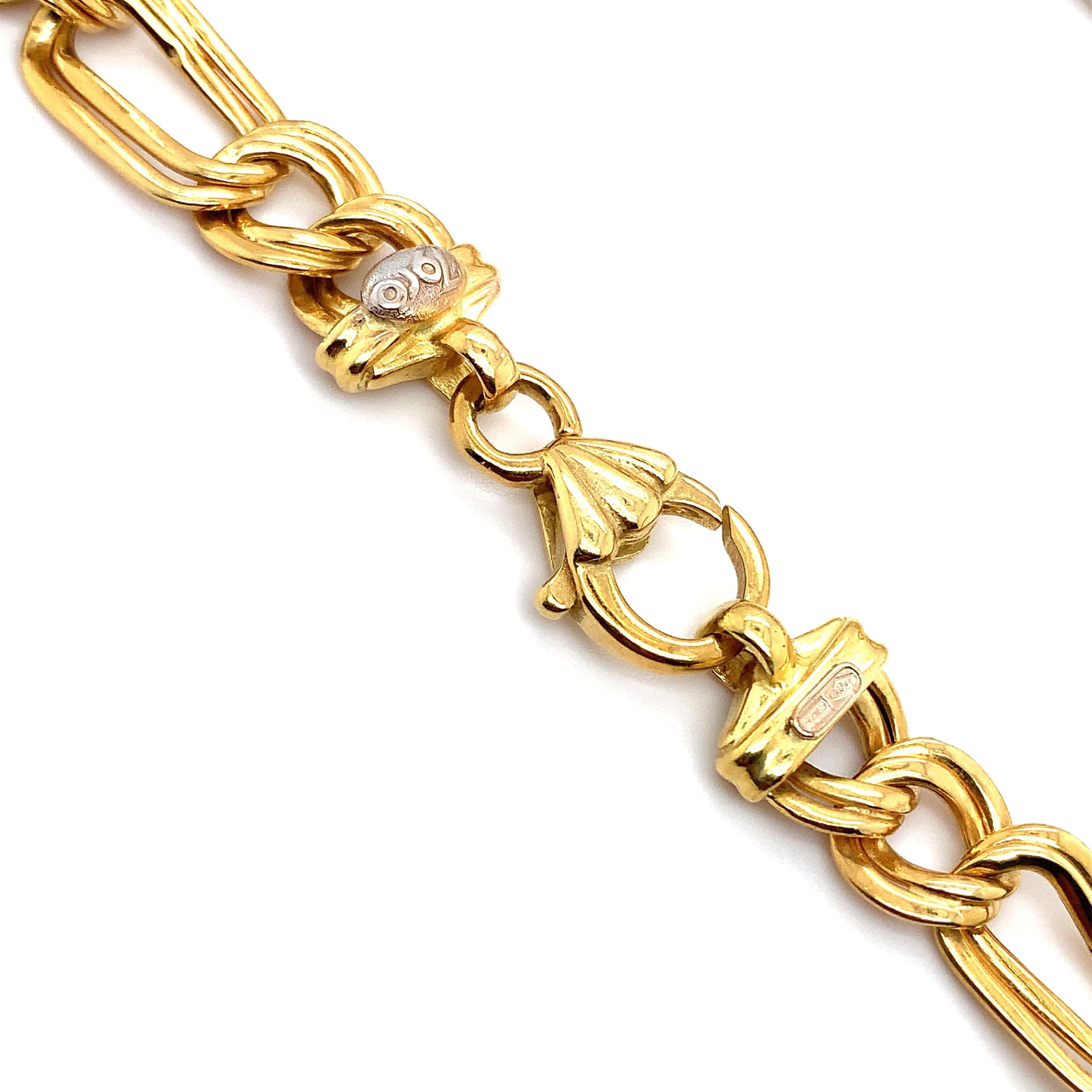 Collier à maillons cubains de style massif en or jaune 18k en vente 3