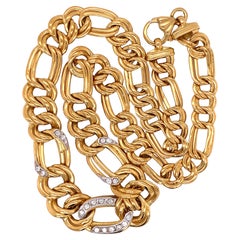 Collier à maillons cubains de style massif en or jaune 18k