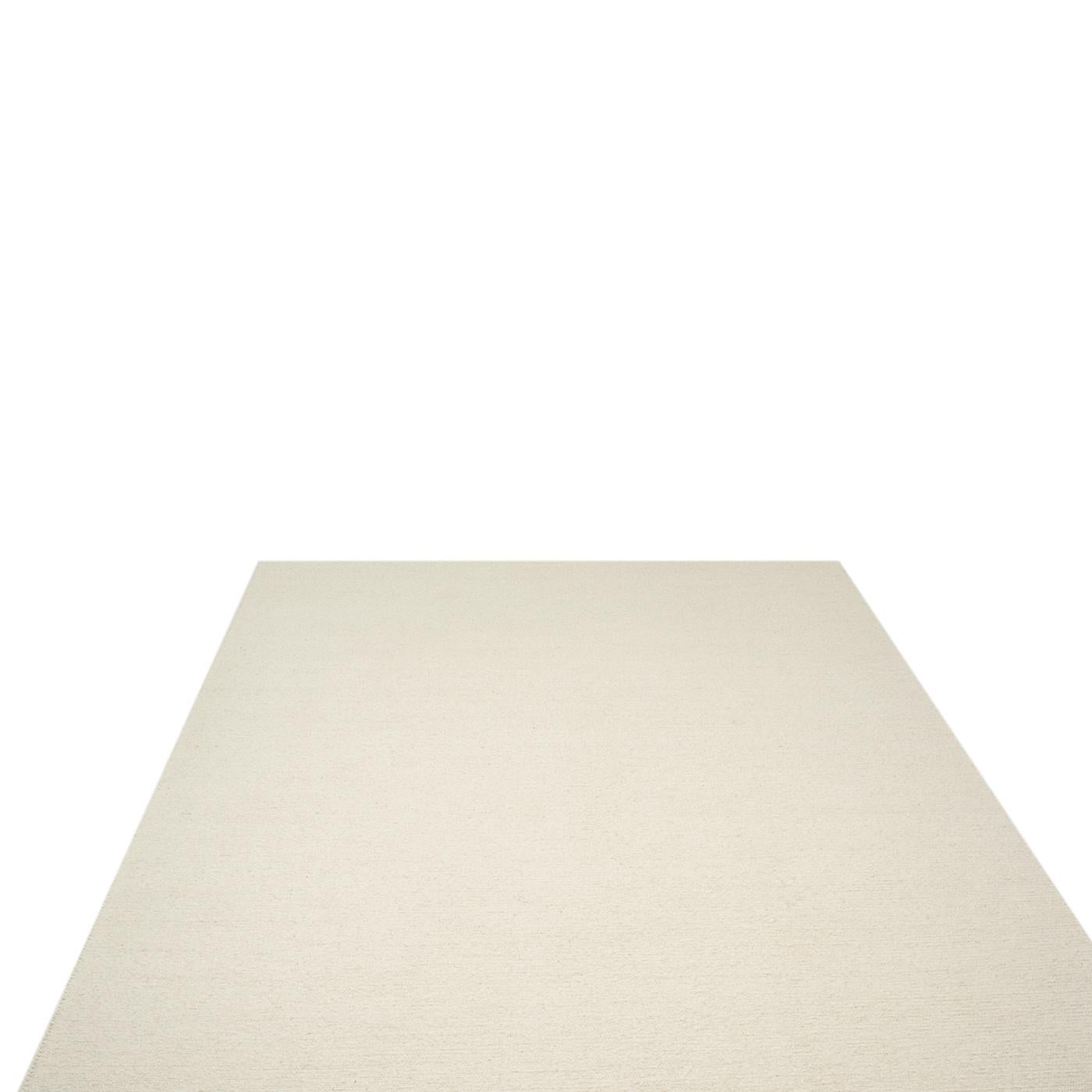 Nepalese Chunky Sumac Plain Cream Flatweave Rug by Knots Rugs For Sale