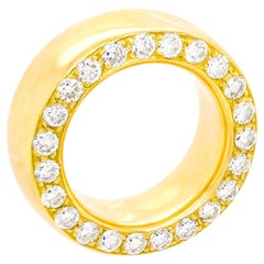 Chunky Swiss Modern Diamond-Set Gold Band