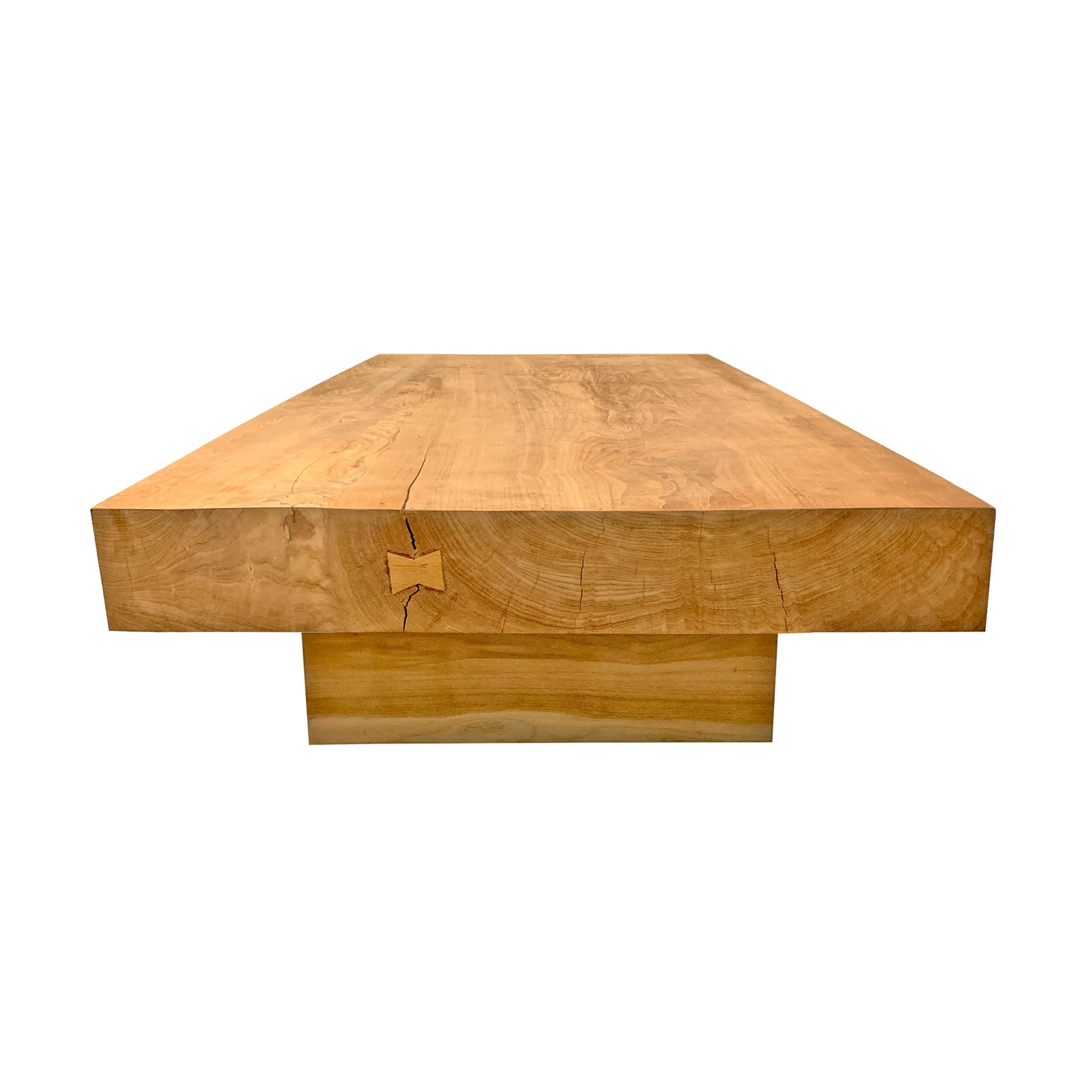 Contemporary Chunky Teak Low Table
