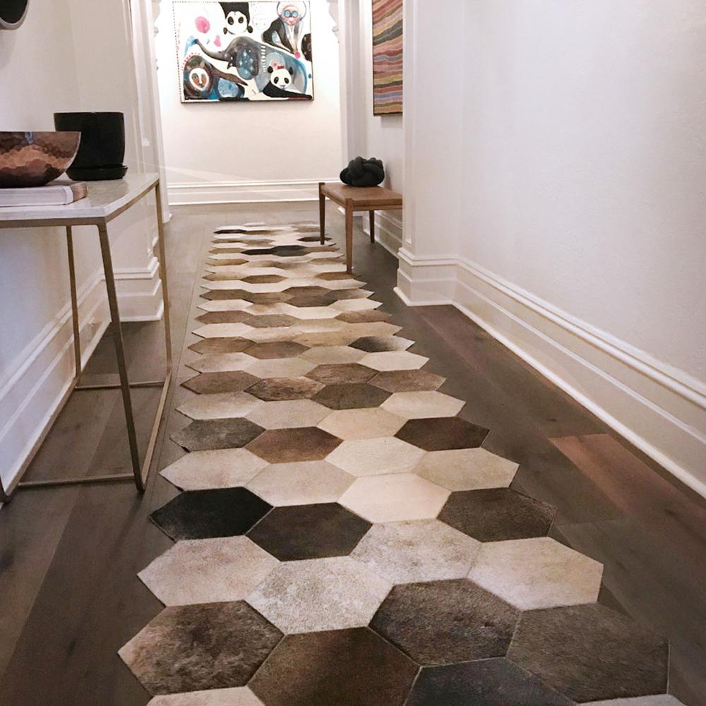 Pakistano Chunky Tiles Llamativo Runner in pelle di mucca X-Large in vendita