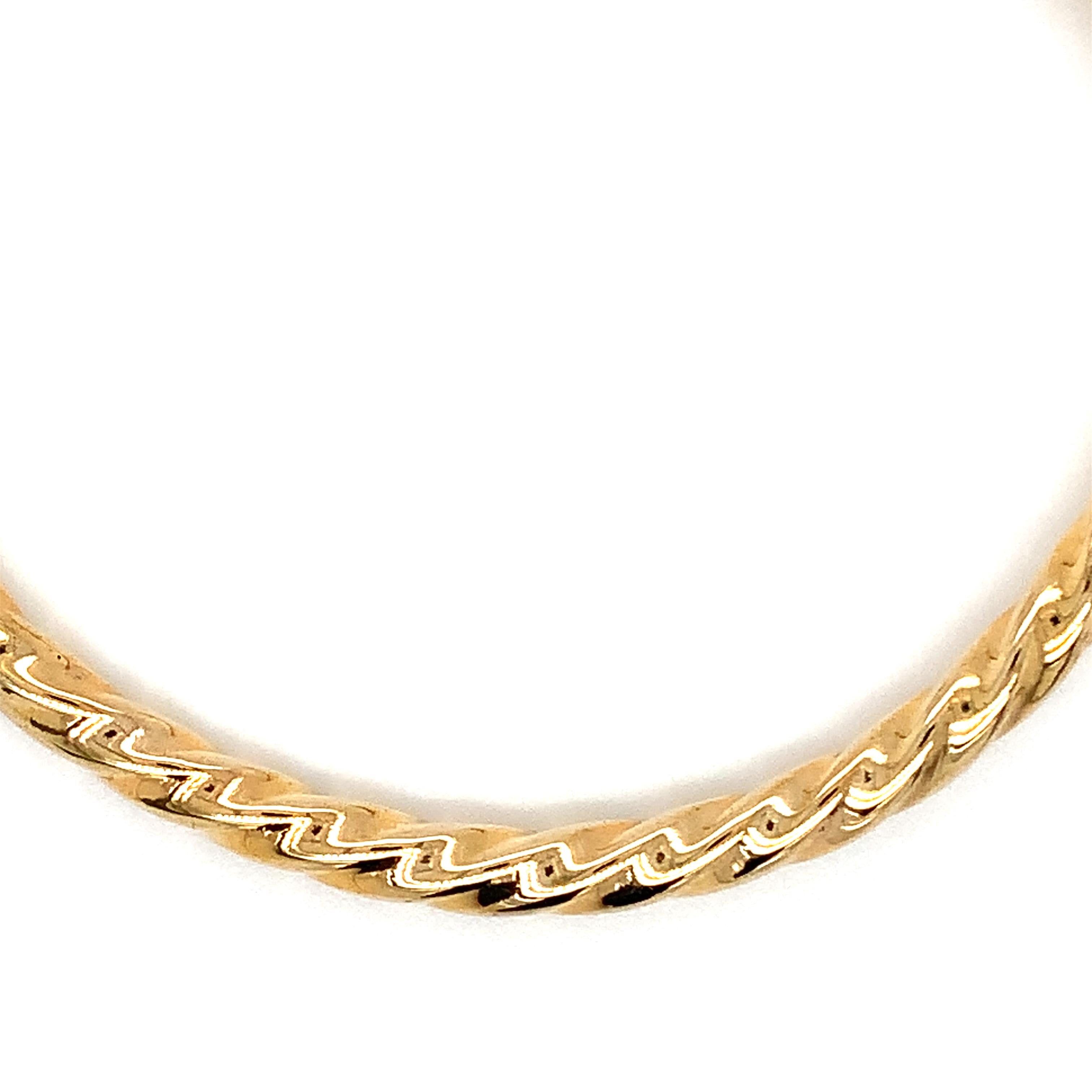 Women's or Men's Chunky twisted cuff open bangle bracelet 9k yellow gold For Sale