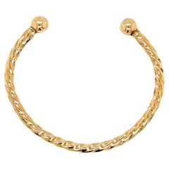 Bracelet jonc ouvert avec manchette torsadée en or jaune 9 carats