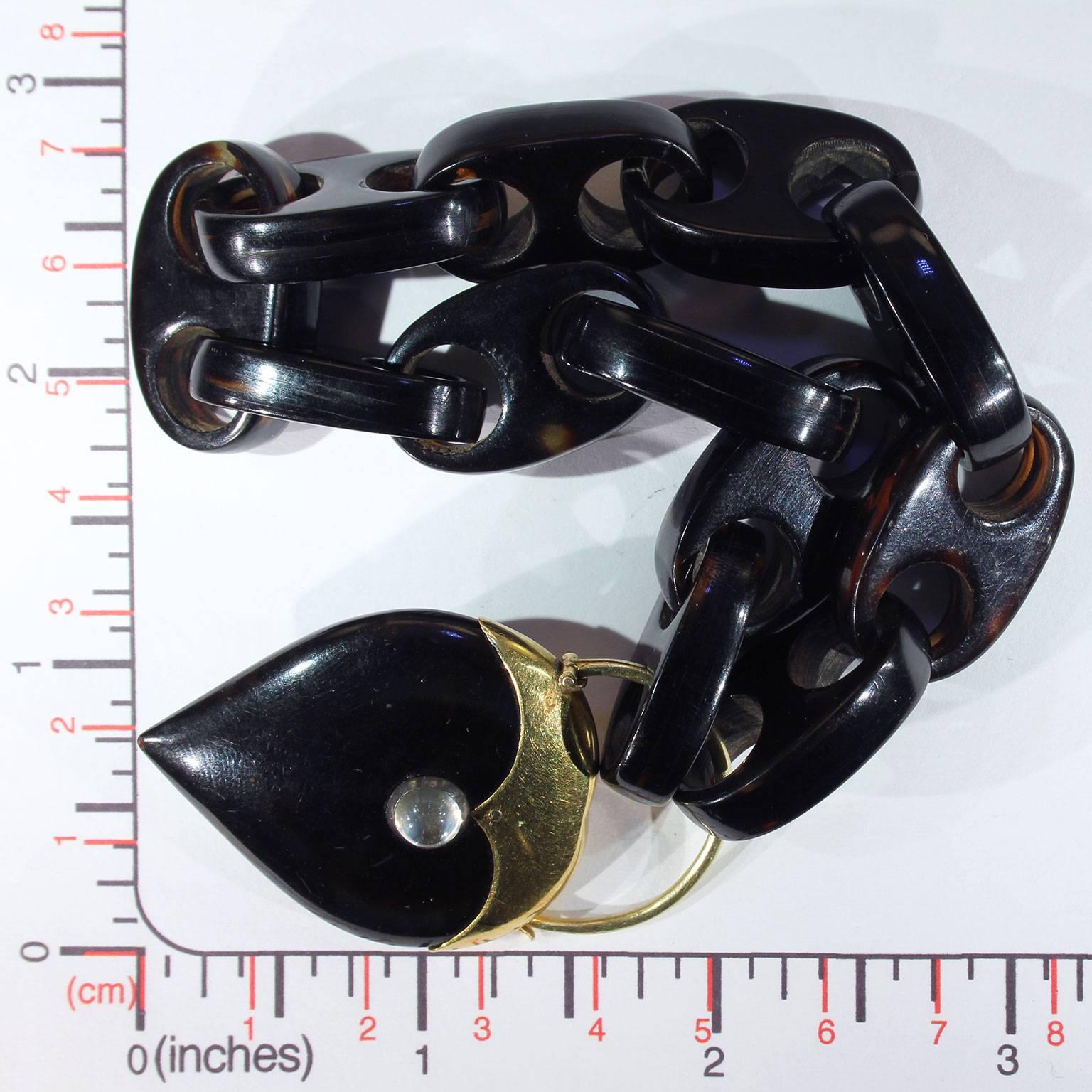 Chunky Victorian Pique Bracelet Gold Moonstone Heart Lock For Sale 5